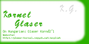 kornel glaser business card